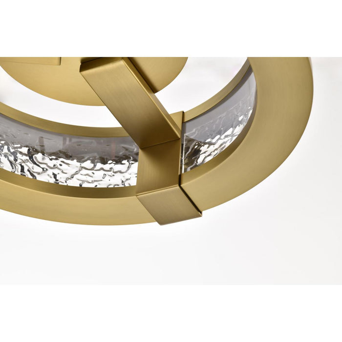 SATCO/NUVO Darrow 13 Inch LED Flush Mount Vintage Brass Acrylic Panels (62-2012)