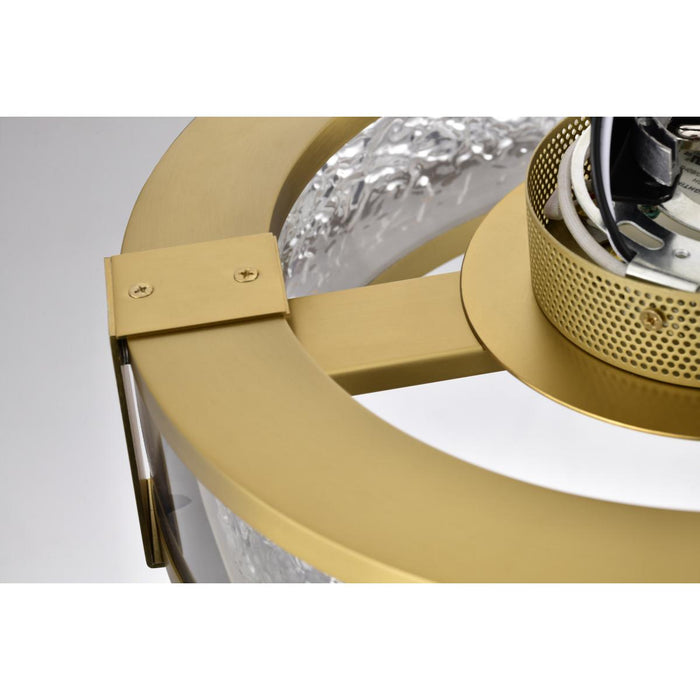 SATCO/NUVO Darrow 13 Inch LED Flush Mount Vintage Brass Acrylic Panels (62-2012)