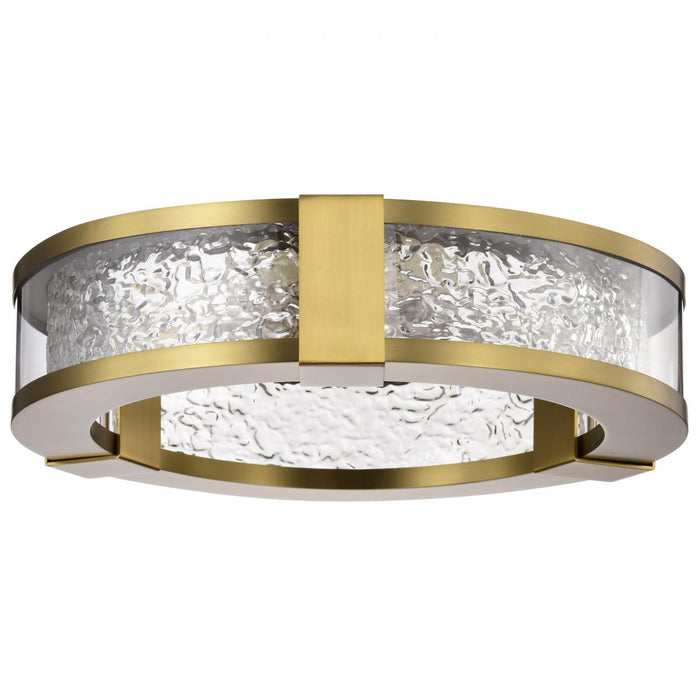 SATCO/NUVO Darrow 13 Inch LED Flush Mount Vintage Brass Acrylic Panels (62-2012)