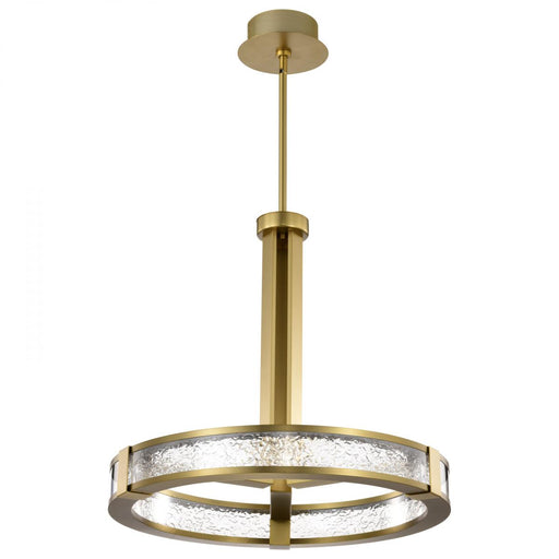 SATCO/NUVO Darrow 24 Inch LED Pendant Vintage Brass Etched Acrylic Panels (62-2013)