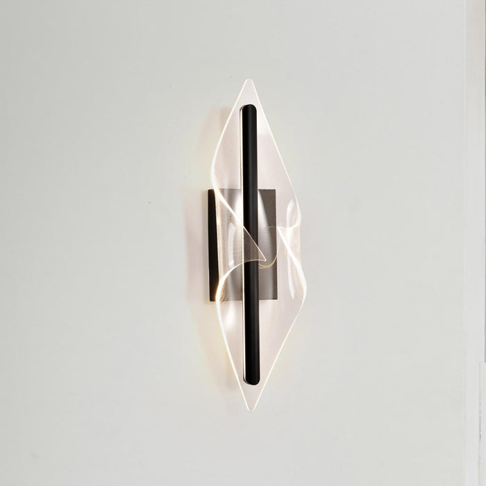 SATCO/NUVO Geneva 24 Inch LED Large Wall Sconce Matte Black Etched Acrylic Lens (62-2022)