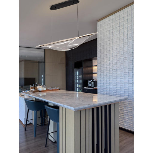 SATCO/NUVO Geneva 46 Inch LED Island Pendant Matte Black Etched Acrylic Lens (62-2023)