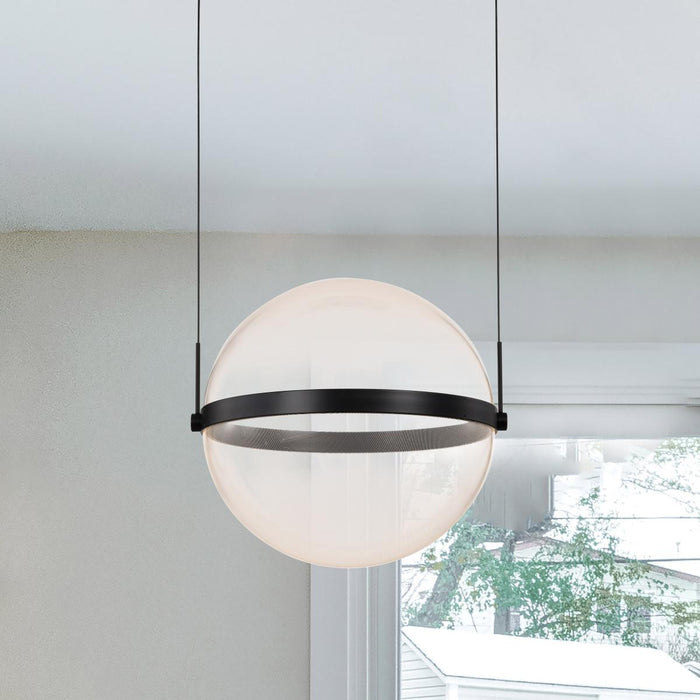 SATCO/NUVO Arvada 16 Inch LED Pendant Matte Black Etched Acrylic Lens (62-2033)
