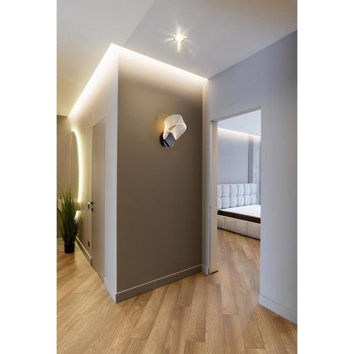 SATCO/NUVO Barnett 8 Inch LED Wall Sconce Matte Black Etched Acrylic Lens (62-2037)