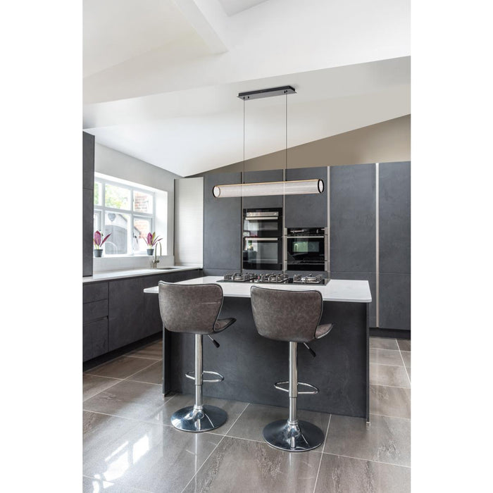 SATCO/NUVO Vale 43 Inch LED Island Pendant Matte Black Etched Acrylic Lens (62-2041)