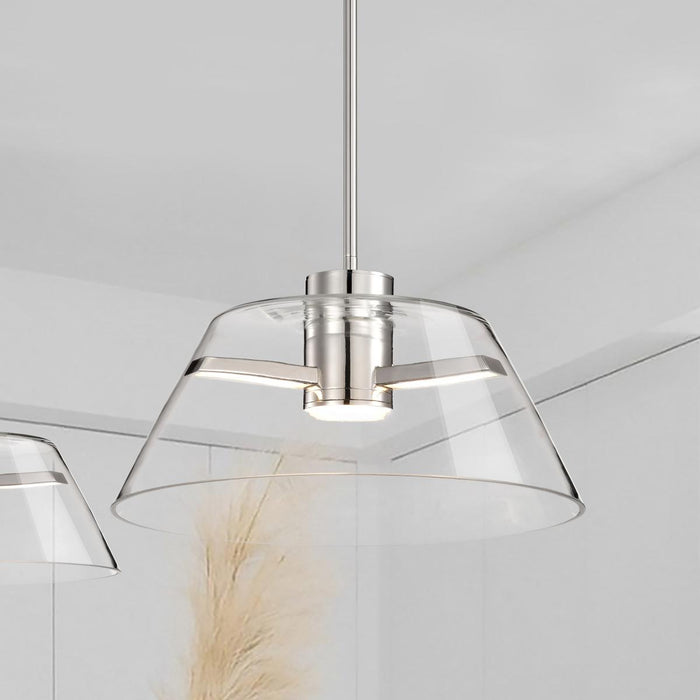 SATCO/NUVO Edmond 17 Inch LED Pendant Polished Nickel (62-2052)