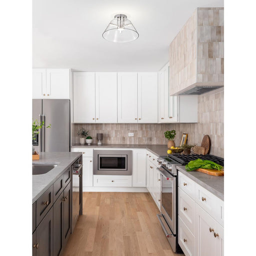 SATCO/NUVO Edmond 17 Inch LED Semi Flush Polished Nickel With Clear Glass (62-2054)