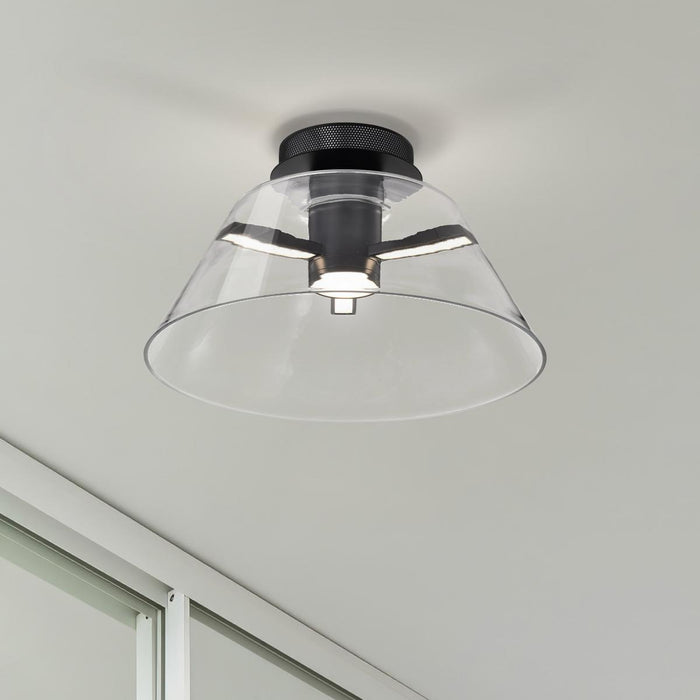 SATCO/NUVO Edmond 17 Inch LED Semi Flush Matte Black With Clear Glass (62-2064)