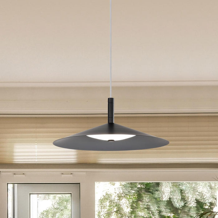 SATCO/NUVO Corrine 18 Inch LED Pendant Matte Black CCT Selectable 3000K/4000K/5000K (62-2073)