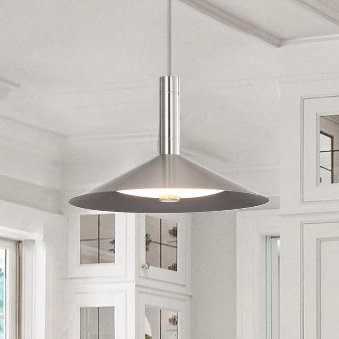SATCO/NUVO Corrine 10 Inch LED Pendant Brushed Nickel CCT Selectable 3000K/4000K/5000K (62-2081)