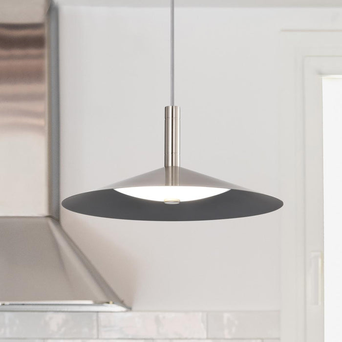SATCO/NUVO Corrine 14 Inch LED Pendant Brushed Nickel CCT Selectable 3000K/4000K/5000K (62-2082)