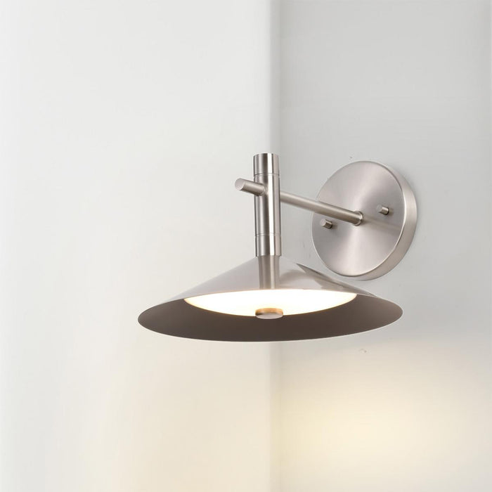 SATCO/NUVO Corrine 10 Inch LED Wall Sconce Brushed Nickel CCT Selectable 3000K/4000K/5000K (62-2084)
