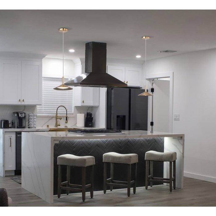 SATCO/NUVO Corrine 10 Inch LED Pendant Burnished Brass CCT Selectable 3000K/4000K/5000K (62-2091)