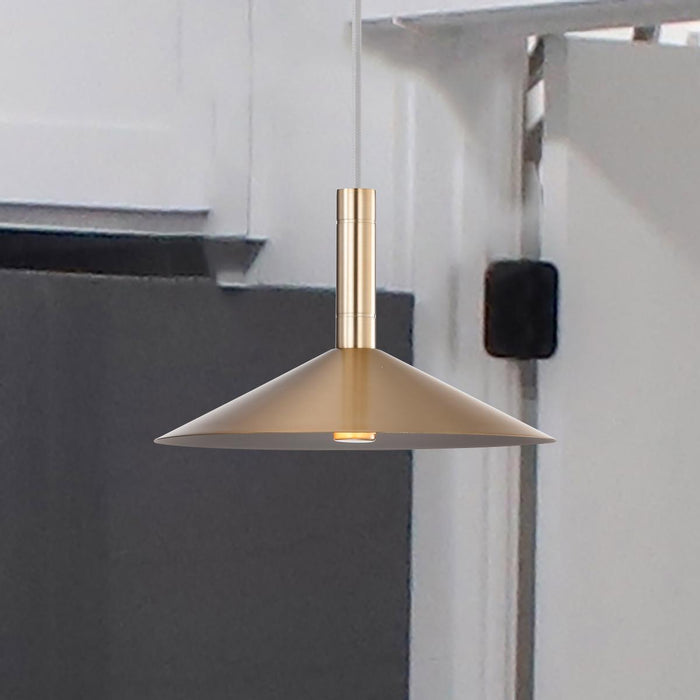 SATCO/NUVO Corrine 10 Inch LED Pendant Burnished Brass CCT Selectable 3000K/4000K/5000K (62-2091)