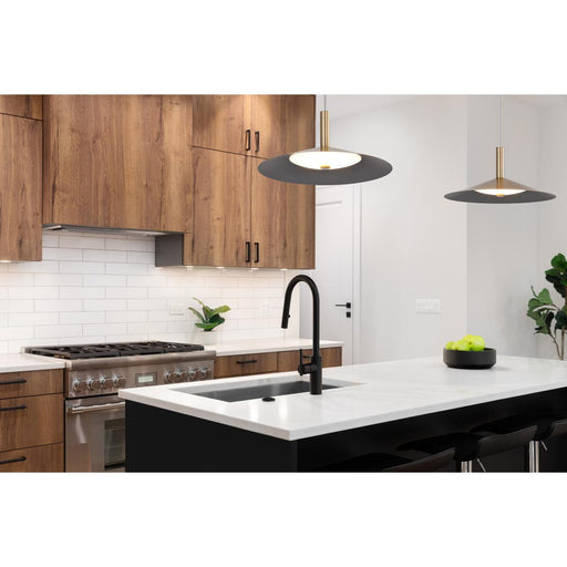SATCO/NUVO Corrine 14 Inch LED Pendant Burnished Brass CCT Selectable 3000K/4000K/5000K (62-2092)