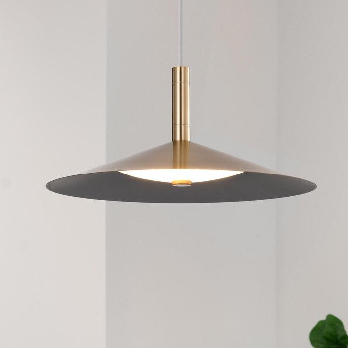 SATCO/NUVO Corrine 14 Inch LED Pendant Burnished Brass CCT Selectable 3000K/4000K/5000K (62-2092)