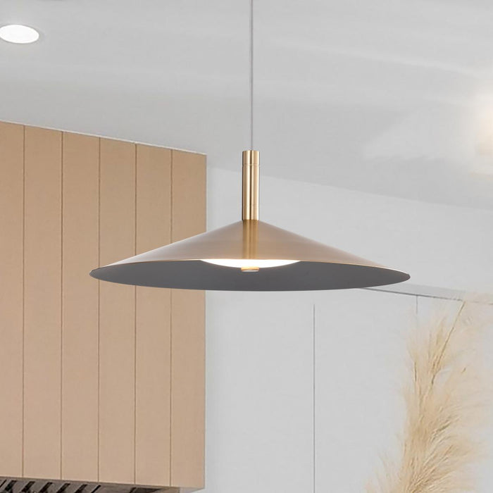SATCO/NUVO Corrine 18 Inch LED Pendant Burnished Brass CCT Selectable 3000K/4000K/5000K (62-2093)