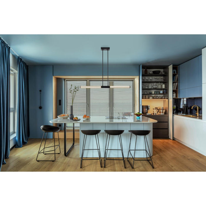 SATCO/NUVO Kingsport 44 Inch LED Island Pendant Matte Black Acrylic Lens (62-2132)