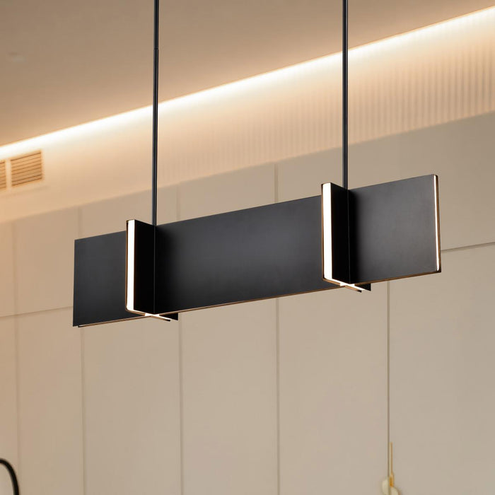 SATCO/NUVO Blaine 38 Inch LED Island Pendant Matte Black Acrylic Lens (62-2161)