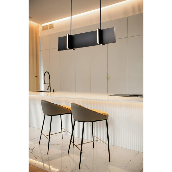 SATCO/NUVO Blaine 38 Inch LED Island Pendant Matte Black Acrylic Lens (62-2161)