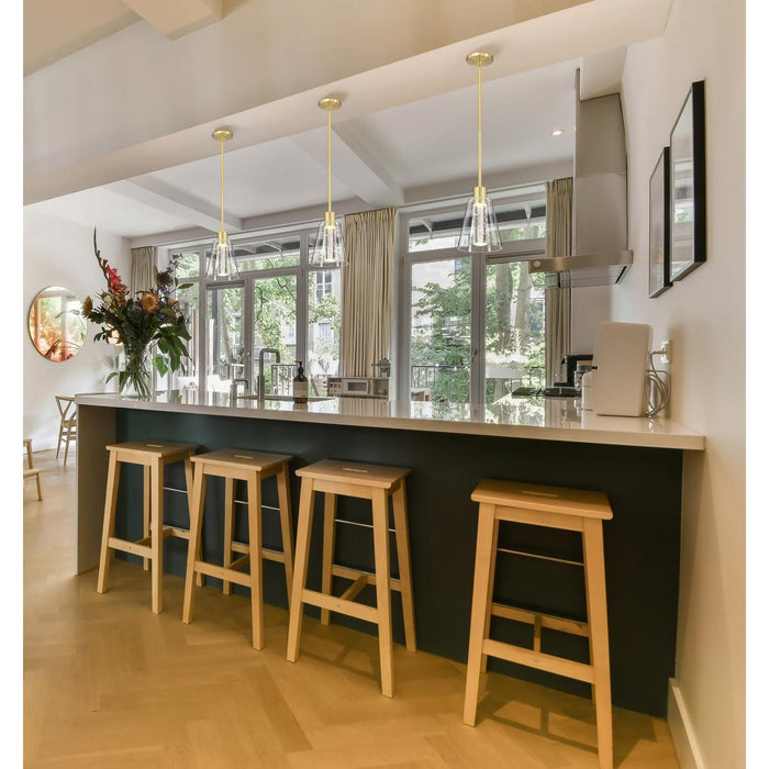 SATCO/NUVO Aura 7 Inch LED Pendant Brushed Brass K9 Bubble Crystal 3000K (62-2181)