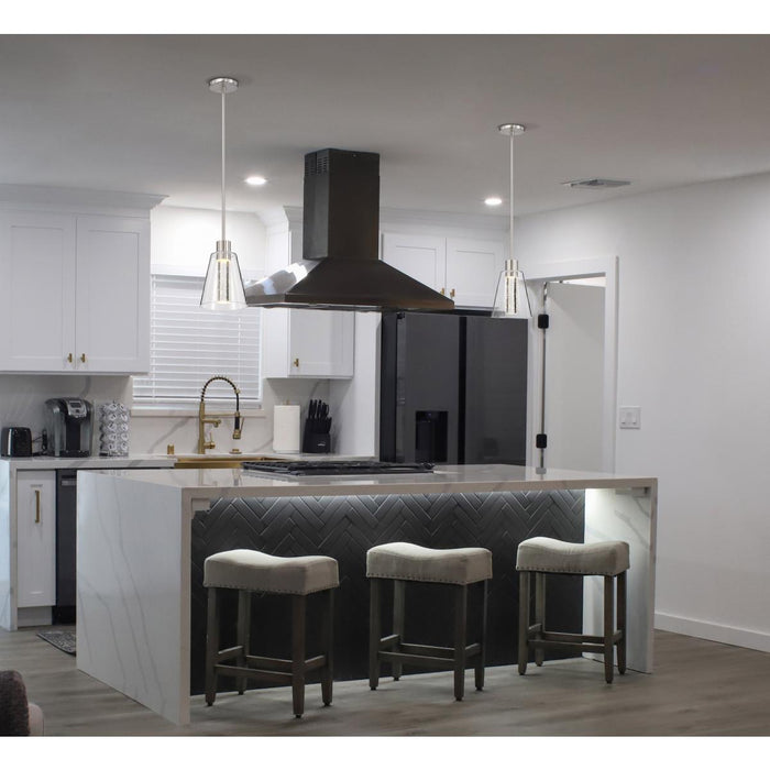 SATCO/NUVO Aura 7 Inch LED Pendant Brushed Nickel K9 Bubble Crystal 3000K (62-2191)