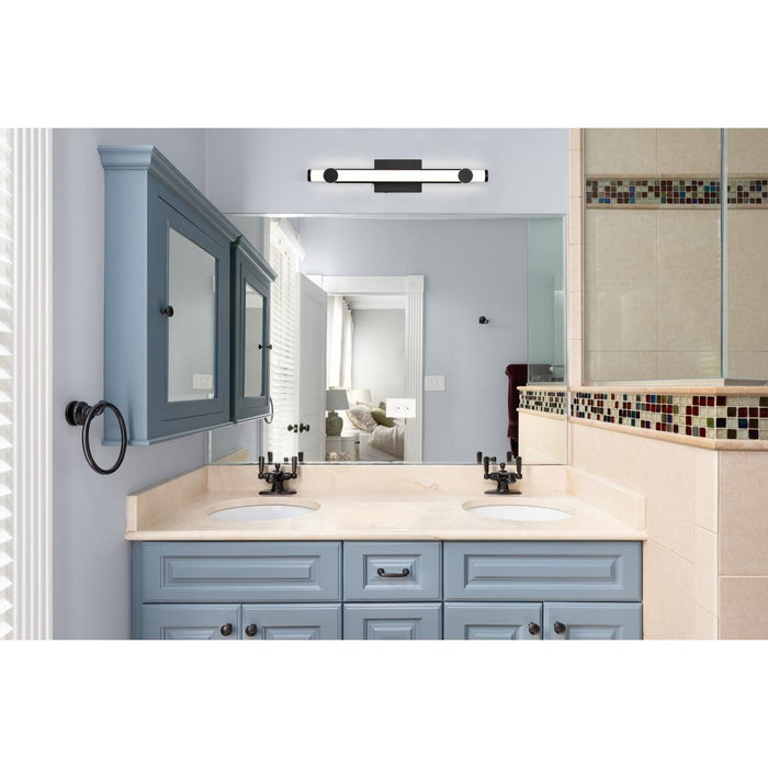 SATCO/NUVO Bowman 24 Inch LED Vanity Matte Black Acrylic Lens (62-2202)