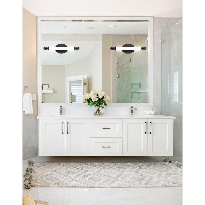 SATCO/NUVO Edgeworth 12 Inch LED Vanity Matte Black Acrylic Lens (62-2221)