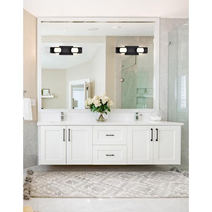 SATCO/NUVO Jenkins 16 Inch 2-Light LED Vanity Matte Black With Frosted Glass (62-2242)