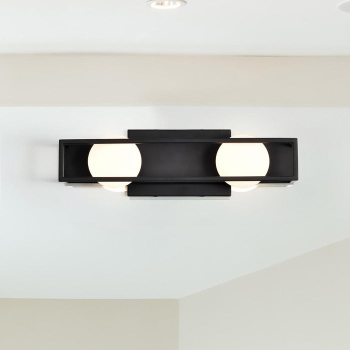 SATCO/NUVO Jenkins 16 Inch 2-Light LED Vanity Matte Black With Frosted Glass (62-2242)