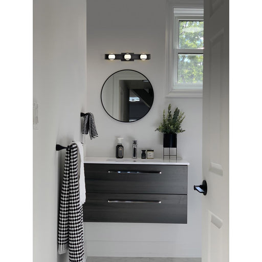 SATCO/NUVO Jenkins 24 Inch 3-Light LED Vanity Matte Black With Frosted Glass (62-2243)