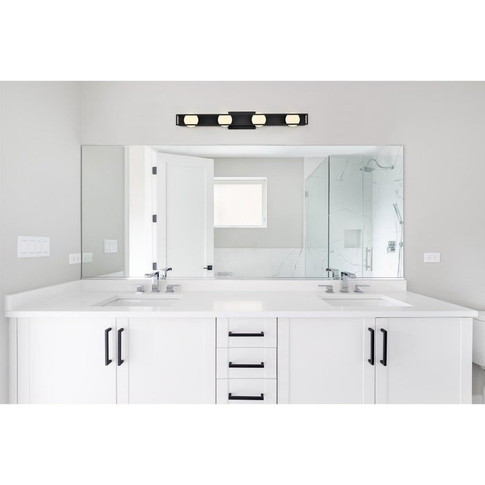 SATCO/NUVO Jenkins 32 Inch 4-Light LED Vanity Matte Black With Frosted Glass (62-2244)