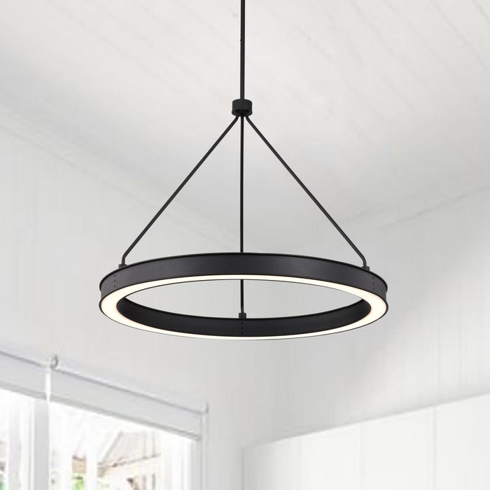 SATCO/NUVO Longford 30 Inch LED Pendant Textured Black Acrylic Lens (62-2262)