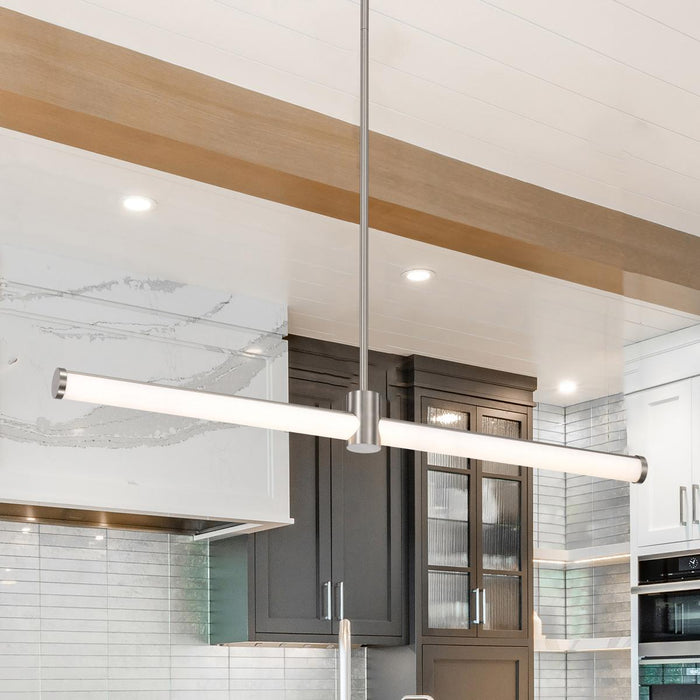 SATCO/NUVO Bowman 36 Inch LED Island Pendant Brushed Nickel Acrylic Lens (62-2272)