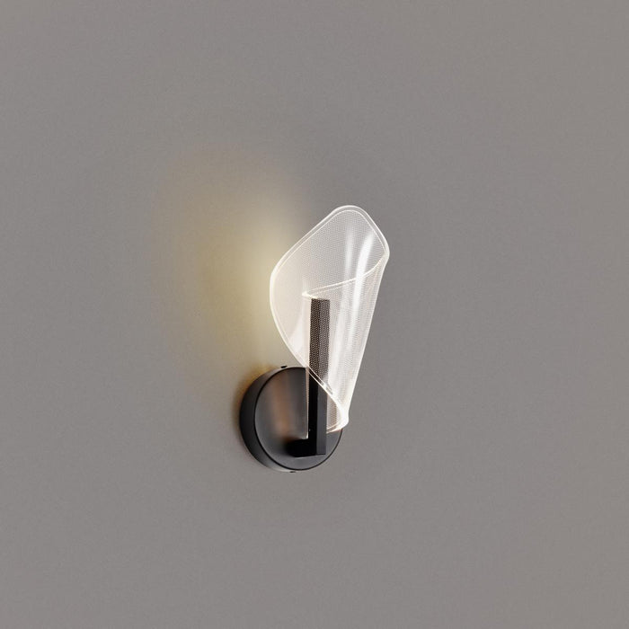 SATCO/NUVO Sedona 13 Inch LED Sconce Matte Black Etched Acrylic Lens (62-2282)