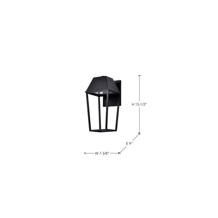 SATCO/NUVO Colt 10W LED Medium Outdoor Lantern 3000K 90 CRI 120V Matte Black Finish (62-2311)