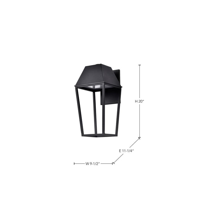 SATCO/NUVO Colt 10W LED Large Outdoor Lantern 3000K 90 CRI 120V Matte Black Finish (62-2312)