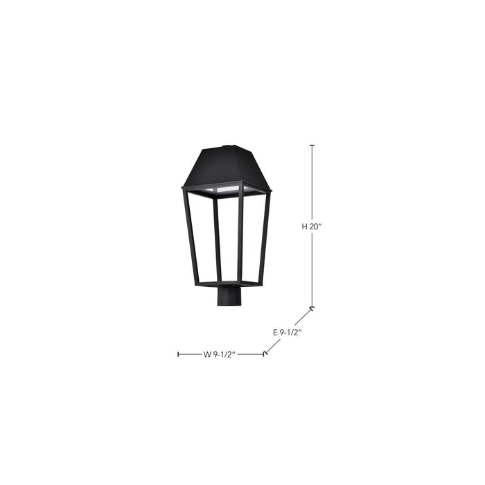 SATCO/NUVO Colt 10W LED Outdoor Post Lantern 3000K 90 CRI 120V Matte Black Finish (62-2313)