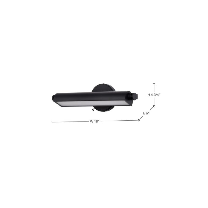 SATCO/NUVO Auden 18 Inch LED Vanity 15W 1200Lm CCT Selectable 3000K/4000K/5000K 90 CRI 120V Black Finish Acrylic Lens (62-2350)