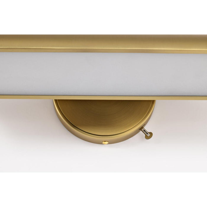 SATCO/NUVO Auden 18 Inch LED Vanity 15W 1200Lm CCT Selectable 3000K/4000K/5000K 90 CRI 120V Vintage Brass Finish Acrylic Lens (62-2352)