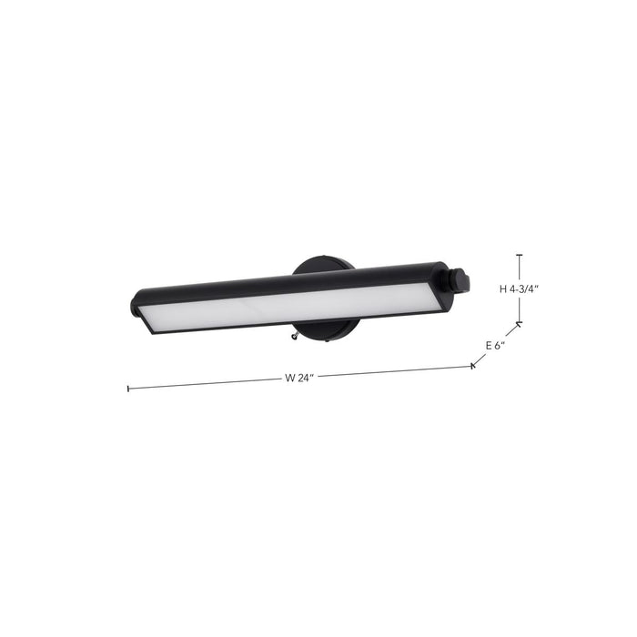SATCO/NUVO Auden 24 Inch LED Vanity 20W 1600Lm CCT Selectable 3000K/4000K/5000K 90 CRI 120V Black Finish Acrylic Lens (62-2355)