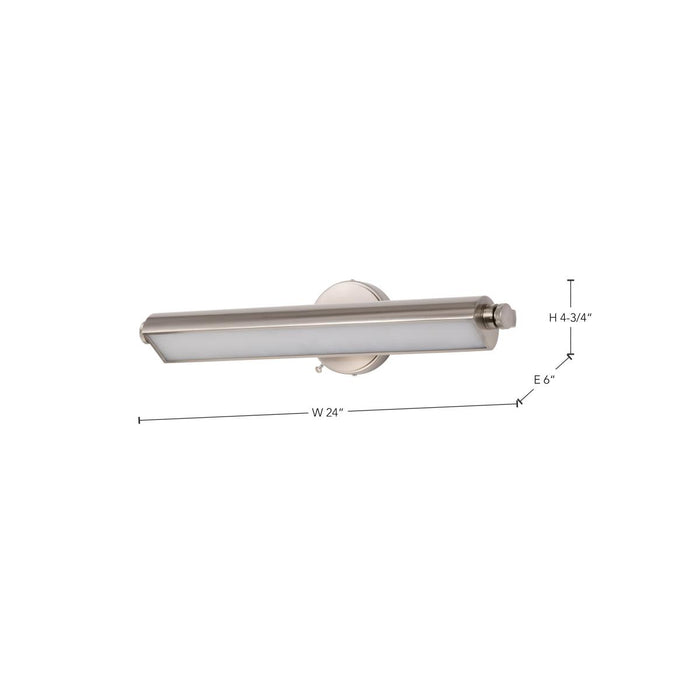 SATCO/NUVO Auden 24 Inch LED Vanity 20W 1600Lm CCT Selectable 3000K/4000K/5000K 90 CRI 120V Brushed Nickel Finish Acrylic Lens (62-2356)