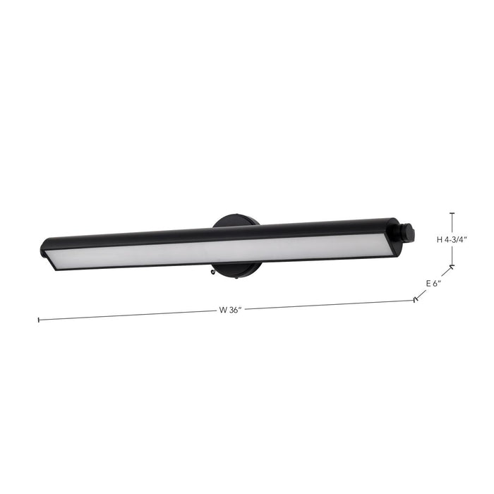 SATCO/NUVO Auden 36 Inch LED Vanity 35W 2800Lm CCT Selectable 3000K/4000K/5000K 90 CRI 120V Black Finish Acrylic Lens (62-2360)