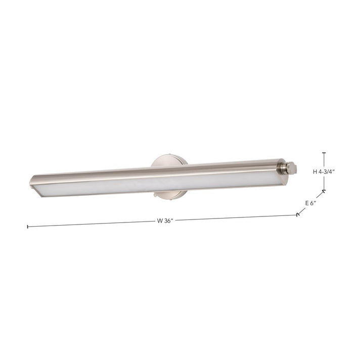 SATCO/NUVO Auden 36 Inch LED Vanity 35W 2800Lm CCT Selectable 3000K/4000K/5000K 90 CRI 120V Brushed Nickel Finish Acrylic Lens (62-2361)