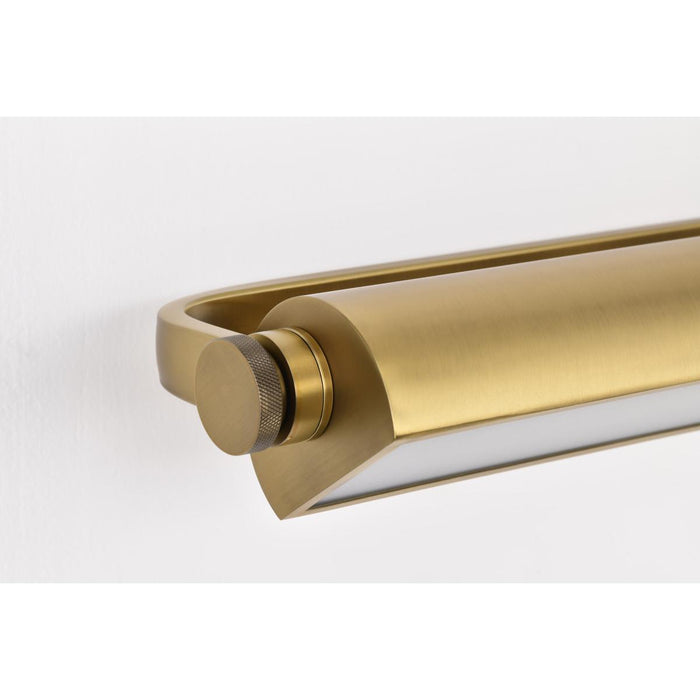 SATCO/NUVO Auden 36 Inch LED Vanity 35W 2800Lm CCT Selectable 3000K/4000K/5000K 90 CRI 120V Vintage Brass Finish Acrylic Lens (62-2362)