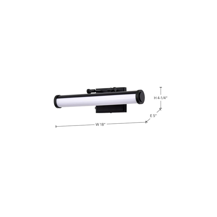 SATCO/NUVO Cora 18 Inch LED Vanity 15W 1200Lm CCT Selectable 3000K/4000K/5000K 90 CRI 120V Black Finish Acrylic Lens (62-2365)