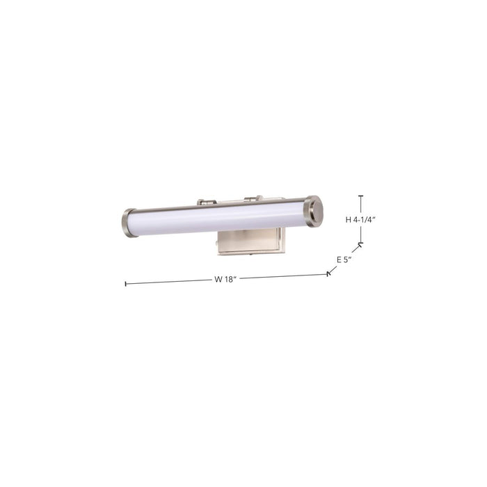 SATCO/NUVO Cora 18 Inch LED Vanity 15W 1200Lm CCT Selectable 3000K/4000K/5000K 90 CRI 120V Brushed Nickel Finish Acrylic Lens (62-2366)