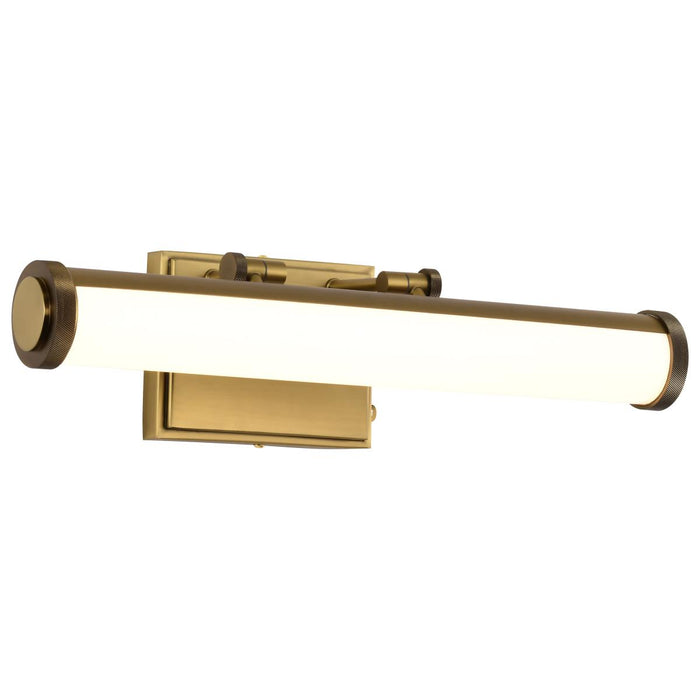 SATCO/NUVO Cora 18 Inch LED Vanity 15W 1200Lm CCT Selectable 3000K/4000K/5000K 90 CRI 120V Vintage Brass Finish Acrylic Lens (62-2367)
