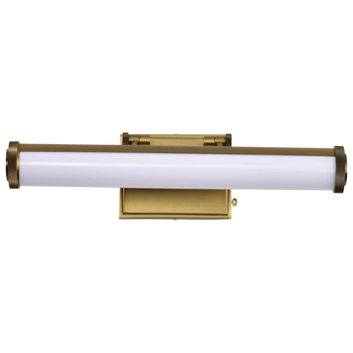 SATCO/NUVO Cora 18 Inch LED Vanity 15W 1200Lm CCT Selectable 3000K/4000K/5000K 90 CRI 120V Vintage Brass Finish Acrylic Lens (62-2367)
