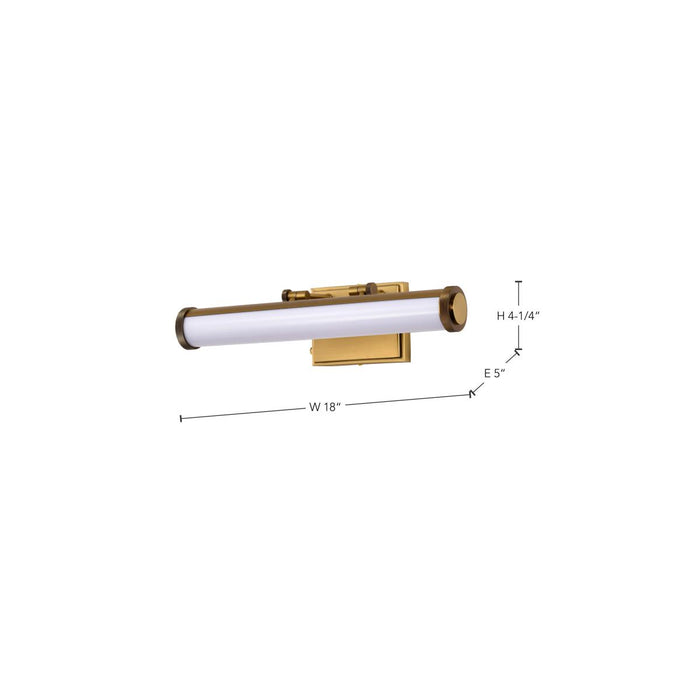 SATCO/NUVO Cora 18 Inch LED Vanity 15W 1200Lm CCT Selectable 3000K/4000K/5000K 90 CRI 120V Vintage Brass Finish Acrylic Lens (62-2367)